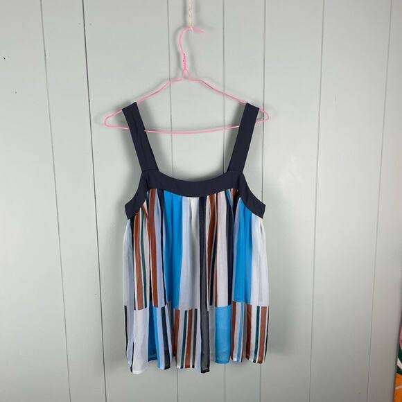 LOFT square neck colorful striped sleeveless top - Picture 1 of 7